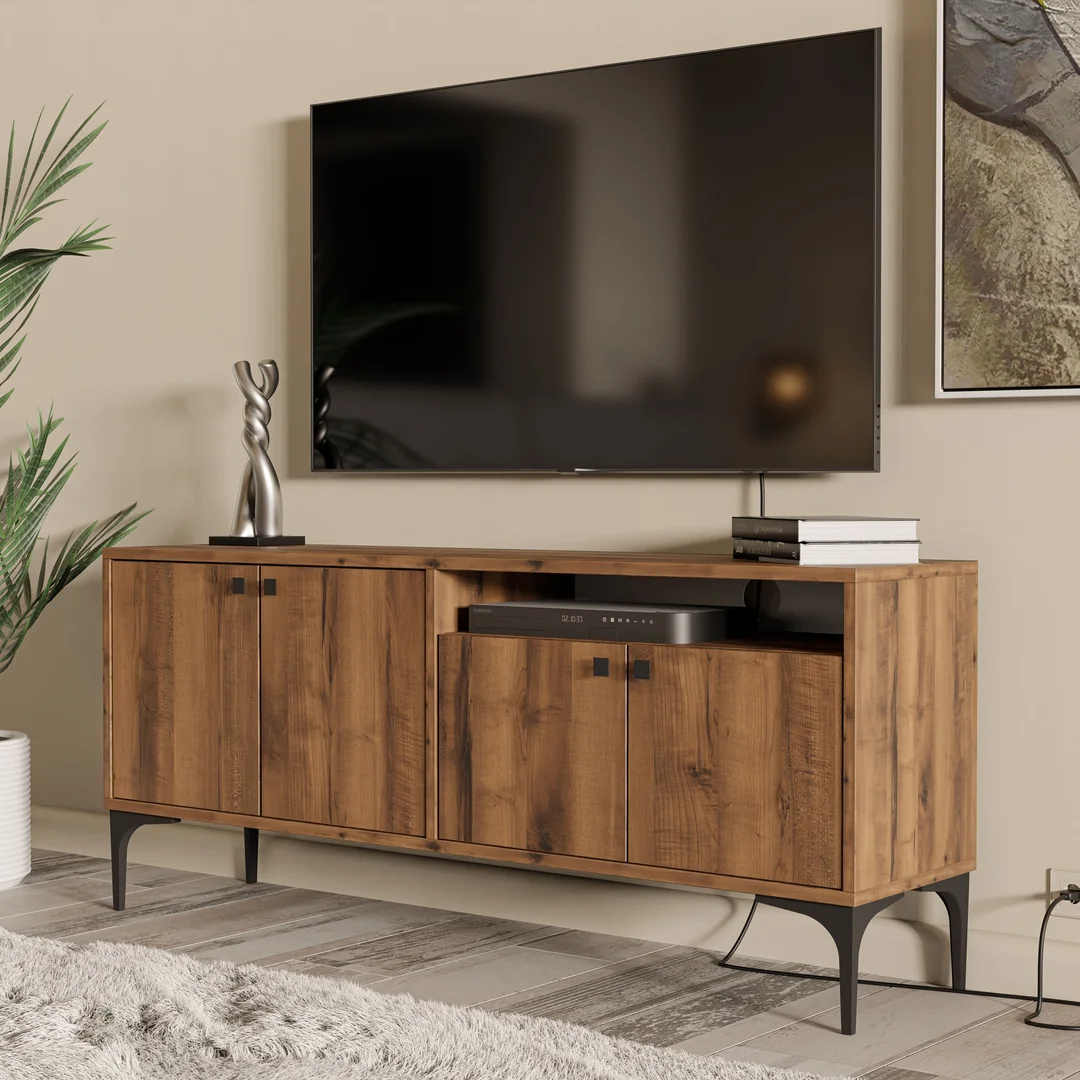 Έπιπλο Τηλεόρασης με ράφι,Artemis 1542 Μ138xΠ29,5xΥ48,6 εκ., All4home